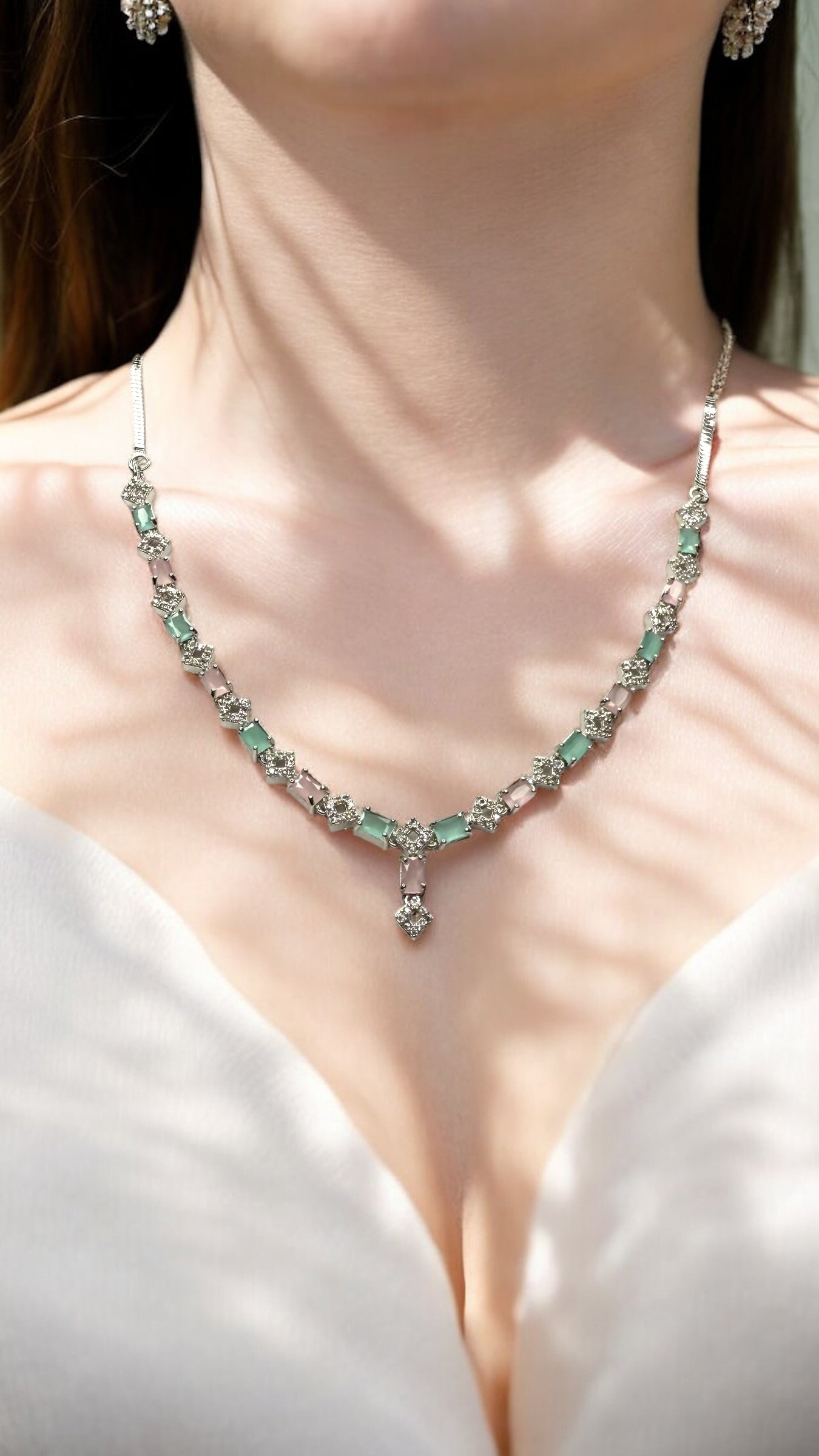 Mint Blossom Prism Necklace